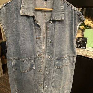 Oversized Denim Vest